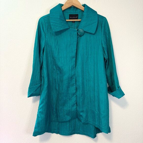 Keren Hart Crinkle Teal Jacket Size Medium NWT - Picture 1 of 10